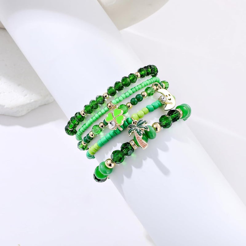 Aigrnc Boho Beaded Stretch Bracelets For Women Stackable Crystal Gold Plated Beaded Bracelets Set Trendy Handmade Friendship Braeclet Jewelry Gifts - Image 3